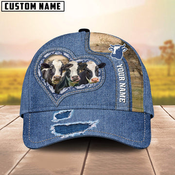 Holstein Customized Name Denim Cap, Farmer Cap, Cap For Farmers, Best Farm Hat, Farm Use Hat