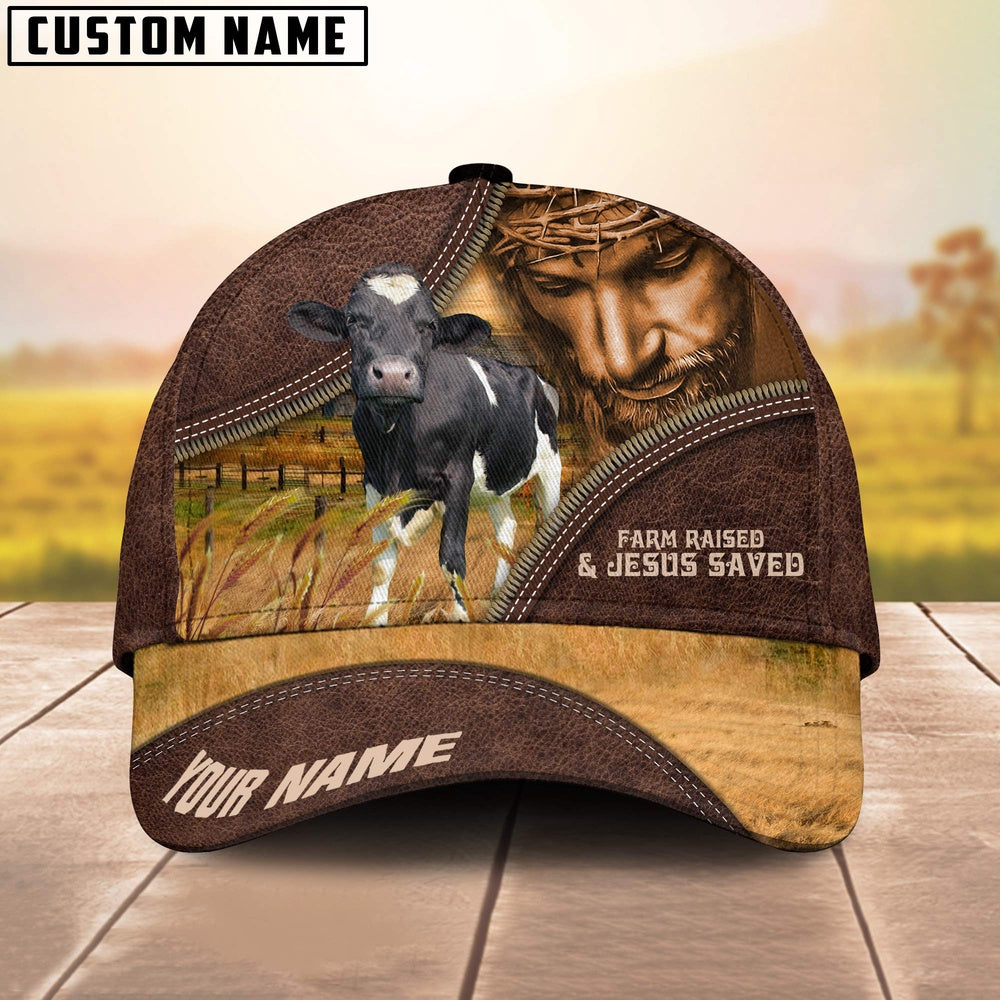 Holstein Farm & Jesus Customized Name Cap, Farmer Cap, Cap For Farmers, Best Farm Hat, Farm Use Hat