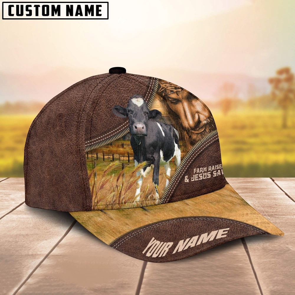 Holstein Farm & Jesus Customized Name Cap, Farmer Cap, Cap For Farmers, Best Farm Hat, Farm Use Hat