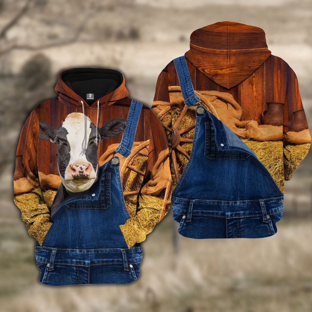 Holstein Farm Of Farmer Cattle Personalized All Over Printed Hoodie, Farmer Hoodie, Custom Farm Shirts, Farmer T Shirt