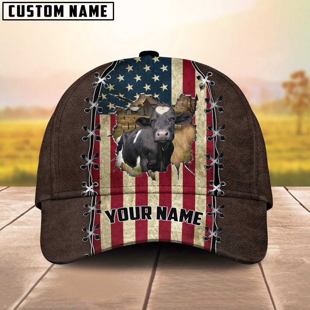 Holstein Flag Customized Name Denim Cap, Farmer Cap, Cap For Farmers, Best Farm Hat, Farm Use Hat