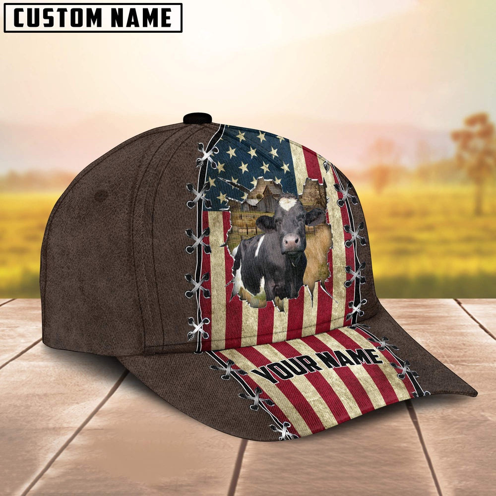Holstein Flag Customized Name Denim Cap, Farmer Cap, Cap For Farmers, Best Farm Hat, Farm Use Hat