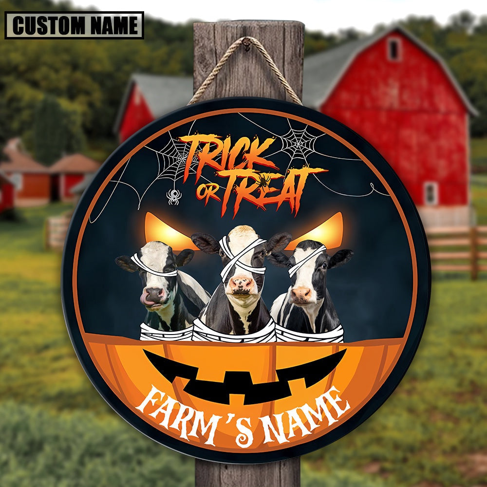 Holstein Halloween Happiness Pattern Happy Halloween Wooden Sign, Farm Wood Sign, Farm House Wood Signs
