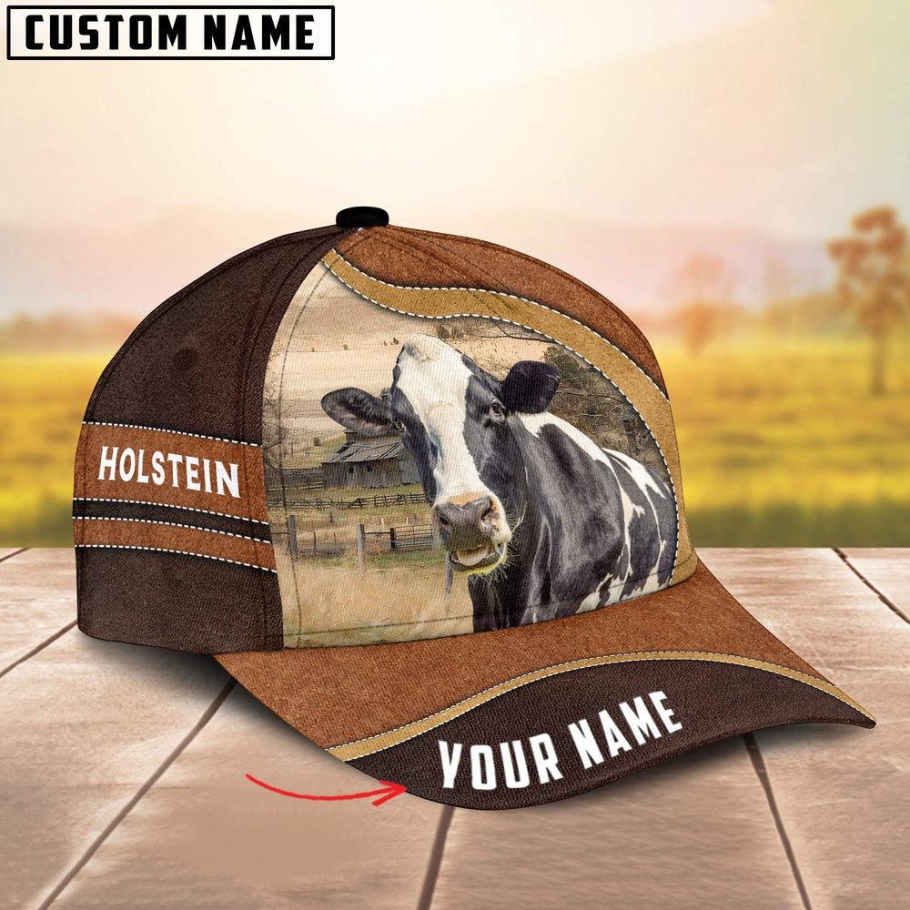 Holstein Happy Face Customized Name Cap, Farmer Cap, Cap For Farmers, Best Farm Hat, Farm Use Hat
