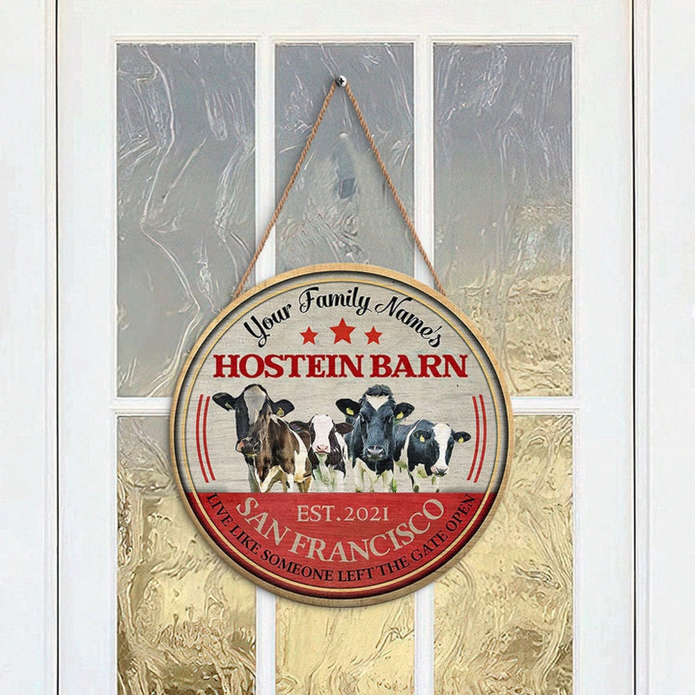 Holstein Live Like Someone Left The Gate Open Custom Happy Halloween Wooden Sign, Farm Wood Sign, Farm House Wood Signs