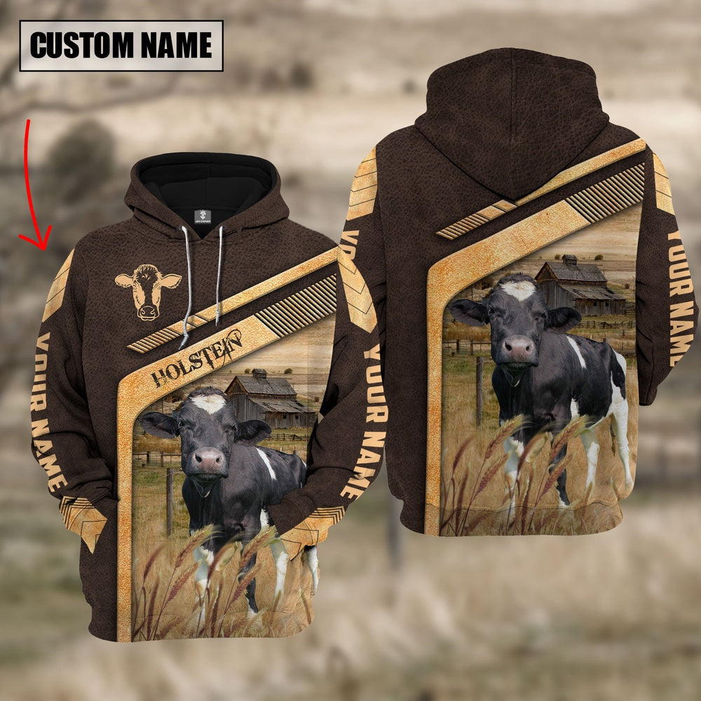 Holstein On The Meadow Custom Name Hoodie, Farmer Hoodie, Custom Farm Shirts, Farmer T Shirt