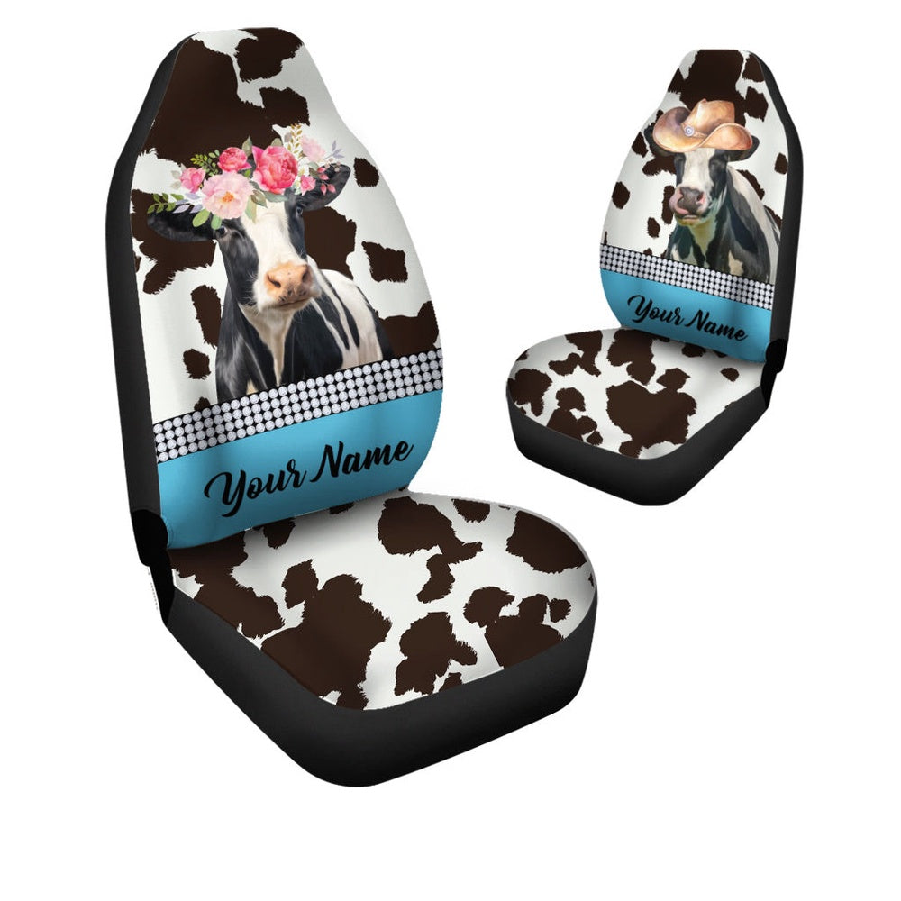 Holstein Pattern Customized Name Dairy Cow Car Seat Cover, Car Seat Cover, Farm Car Seat Cover, Pet Seat Covers