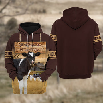 Holstein calves Live like someone left the gate open 2 All Printed 3D Shirt, Farmer Hoodie, Farm Themed Shirts, Farm Tee Shirts