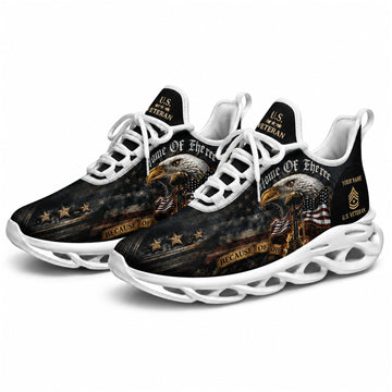 Custom Name Home Of The Free Veteran Max Soul Shoes, Veteran Sneaker