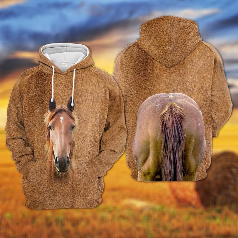 Horse All Over Printed Hoodie, Farmer Hoodie, Farm Themed Shirts, Farm Tee Shirts