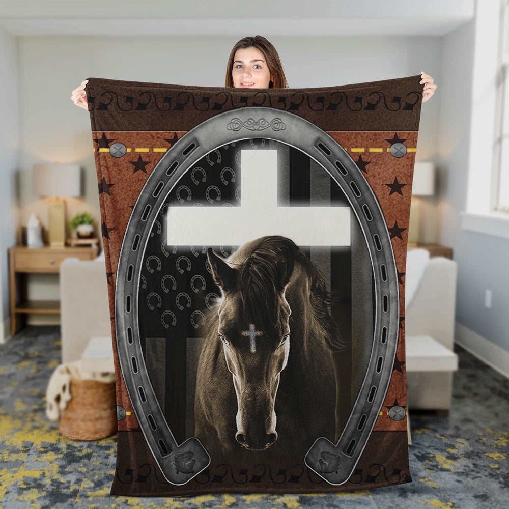 Horse And Jesus Blanket Collection, Farm Blanket, Farm Animal Blanket