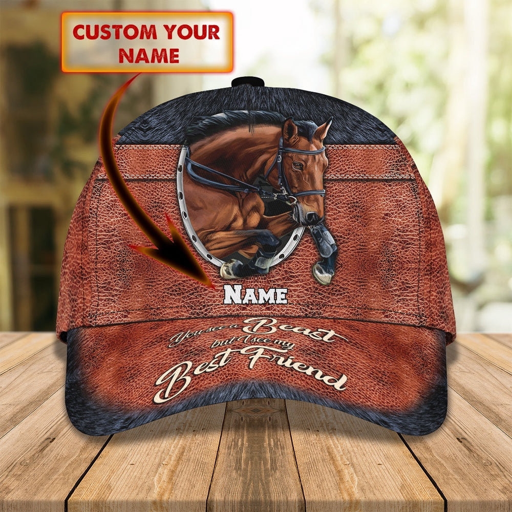 Horse Best Friend Customized Name Cap, Farmer Cap, Cap For Farmers, Best Farm Hat, Farm Use Hat