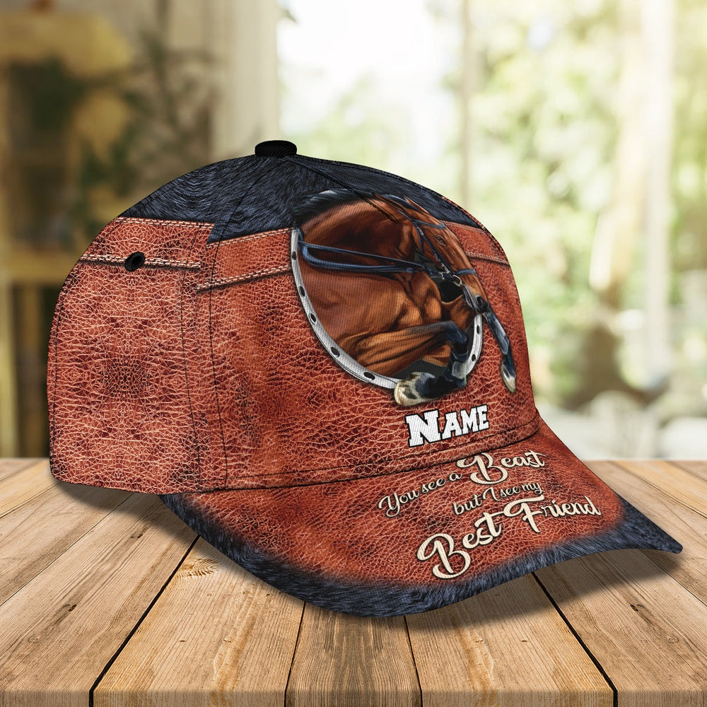 Horse Best Friend Customized Name Cap, Farmer Cap, Cap For Farmers, Best Farm Hat, Farm Use Hat