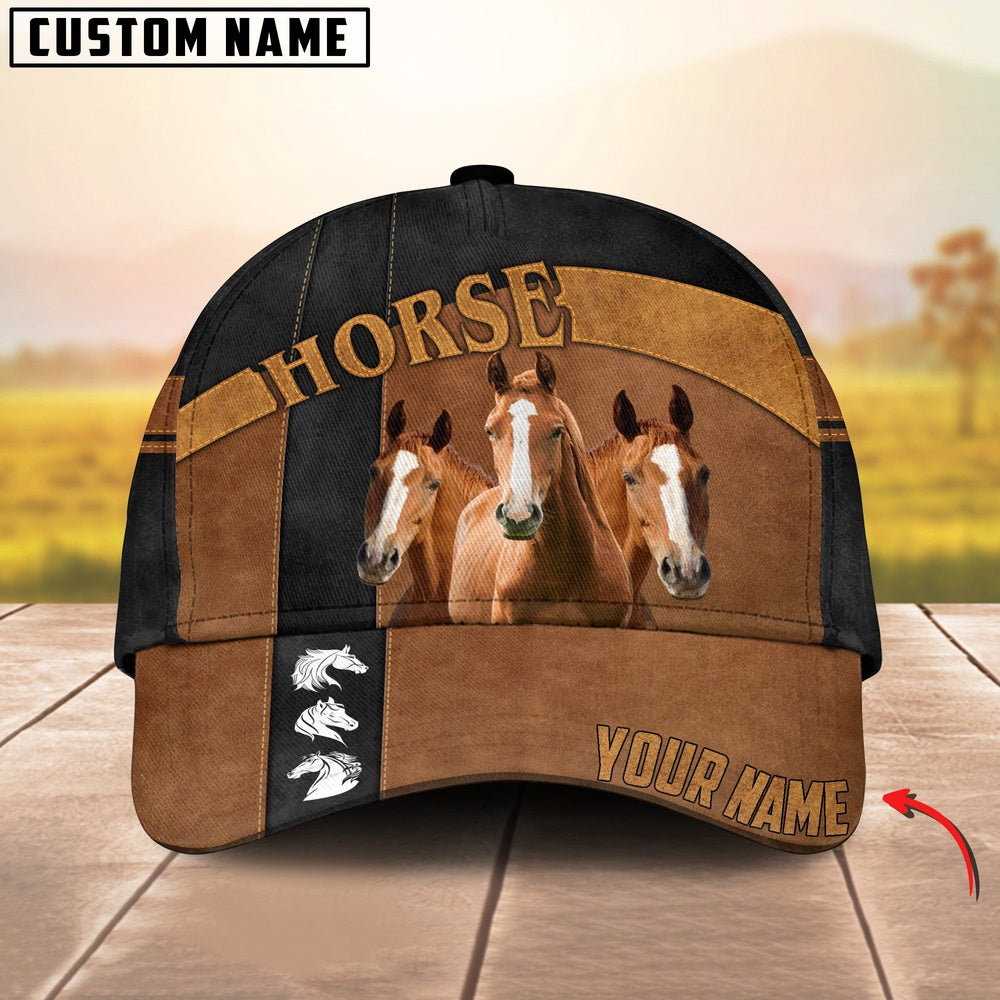 Horse Black Traffic Line Leather Pattern Customized 3D Cap, Farmer Cap, Cap For Farmers, Best Farm Hat, Farm Use Hat
