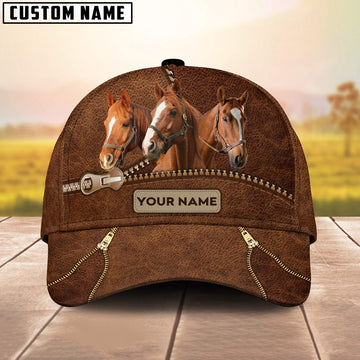 Horse Cattle Zipper Pattern Customized Name Cap, Farmer Cap, Cap For Farmers, Best Farm Hat, Farm Use Hat