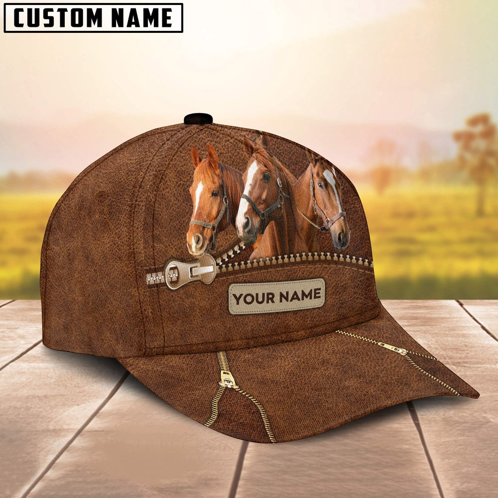 Horse Cattle Zipper Pattern Customized Name Cap, Farmer Cap, Cap For Farmers, Best Farm Hat, Farm Use Hat