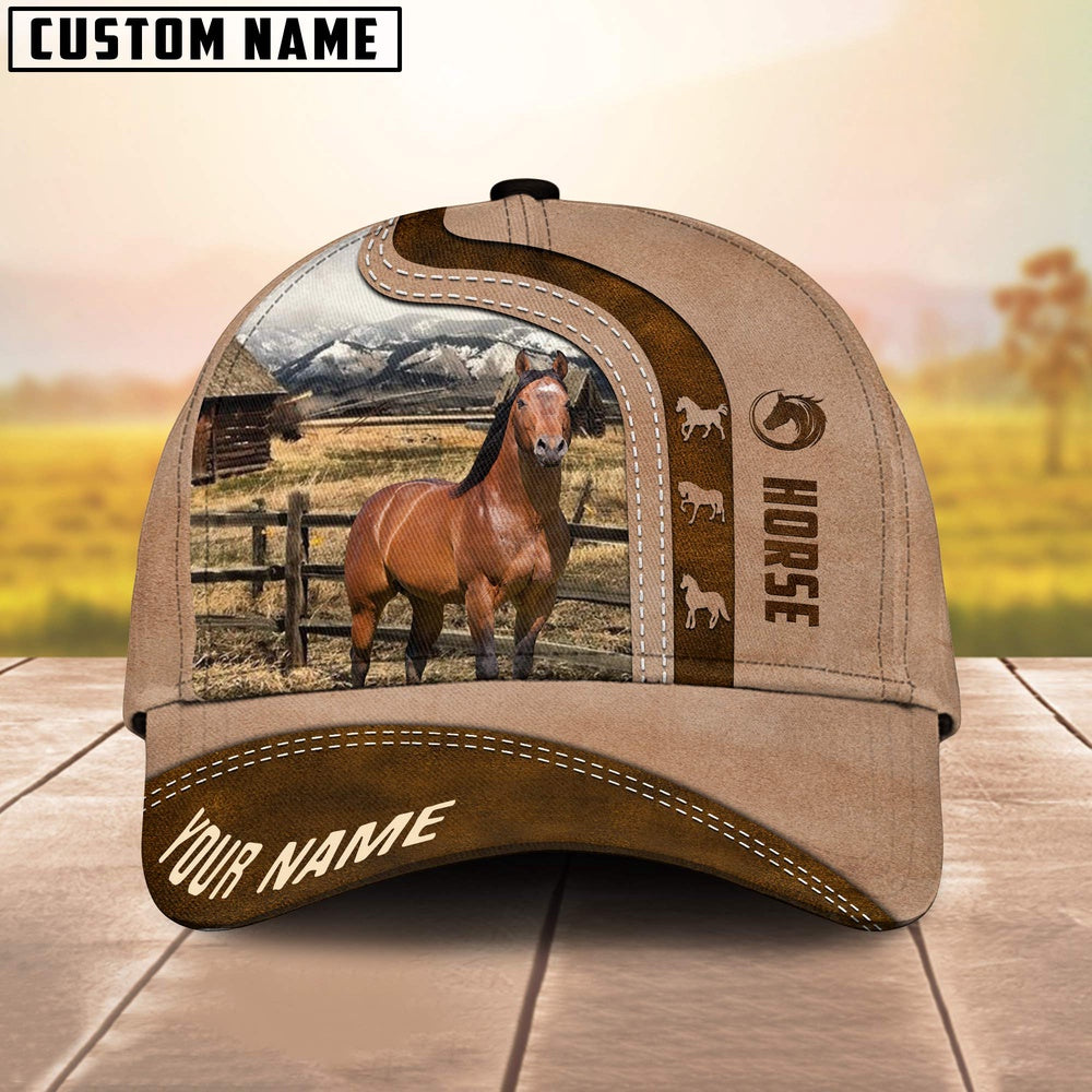 Horse Custom Name Light Brown Cap, Farmer Cap, Cap For Farmers, Best Farm Hat, Farm Use Hat