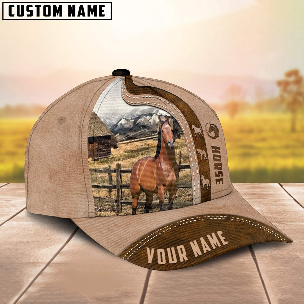 Horse Custom Name Light Brown Cap, Farmer Cap, Cap For Farmers, Best Farm Hat, Farm Use Hat