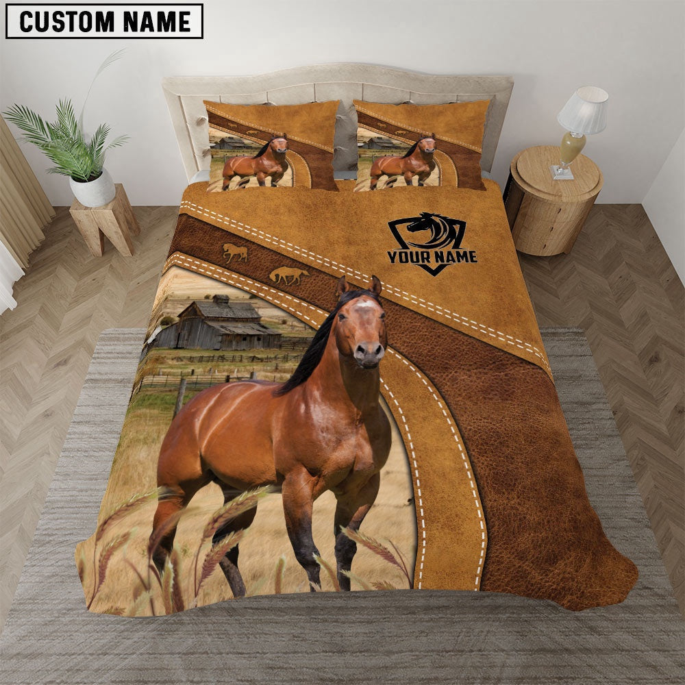 Horse Customized Bedding Set, Farm Bedding Set, Farmhouse Bedding Set