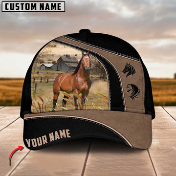 Horse Customized Name Black Brown Cap, Farmer Cap, Cap For Farmers, Best Farm Hat, Farm Use Hat