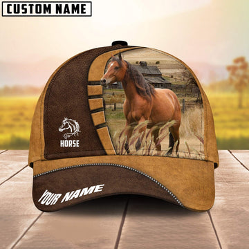 Horse Customized Name Brown 3D Cap, Farmer Cap, Cap For Farmers, Best Farm Hat, Farm Use Hat