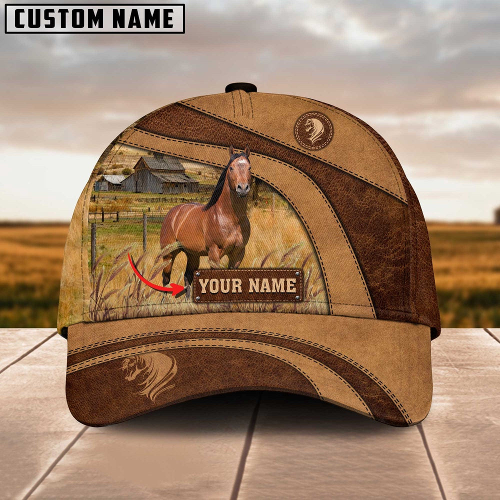 Horse Customized Name Brown Cap, Farmer Cap, Cap For Farmers, Best Farm Hat, Farm Use Hat