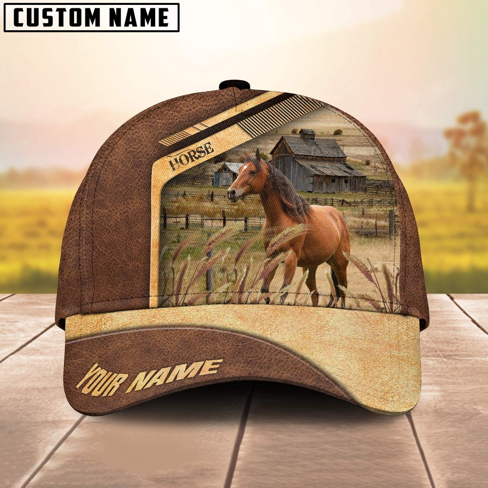 Horse Customized Name Brown Farm Cap, Farmer Cap, Cap For Farmers, Best Farm Hat, Farm Use Hat