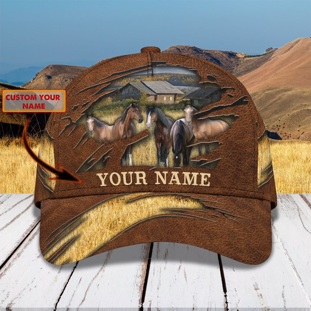 Horse Farm Customized Name Cap, Farmer Cap, Cap For Farmers, Best Farm Hat, Farm Use Hat
