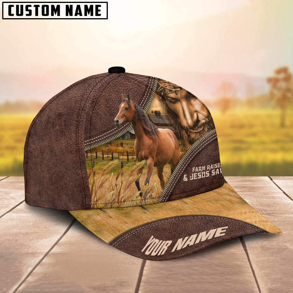 Horse Farm & Jesus Customized Name Cap, Farmer Cap, Cap For Farmers, Best Farm Hat, Farm Use Hat
