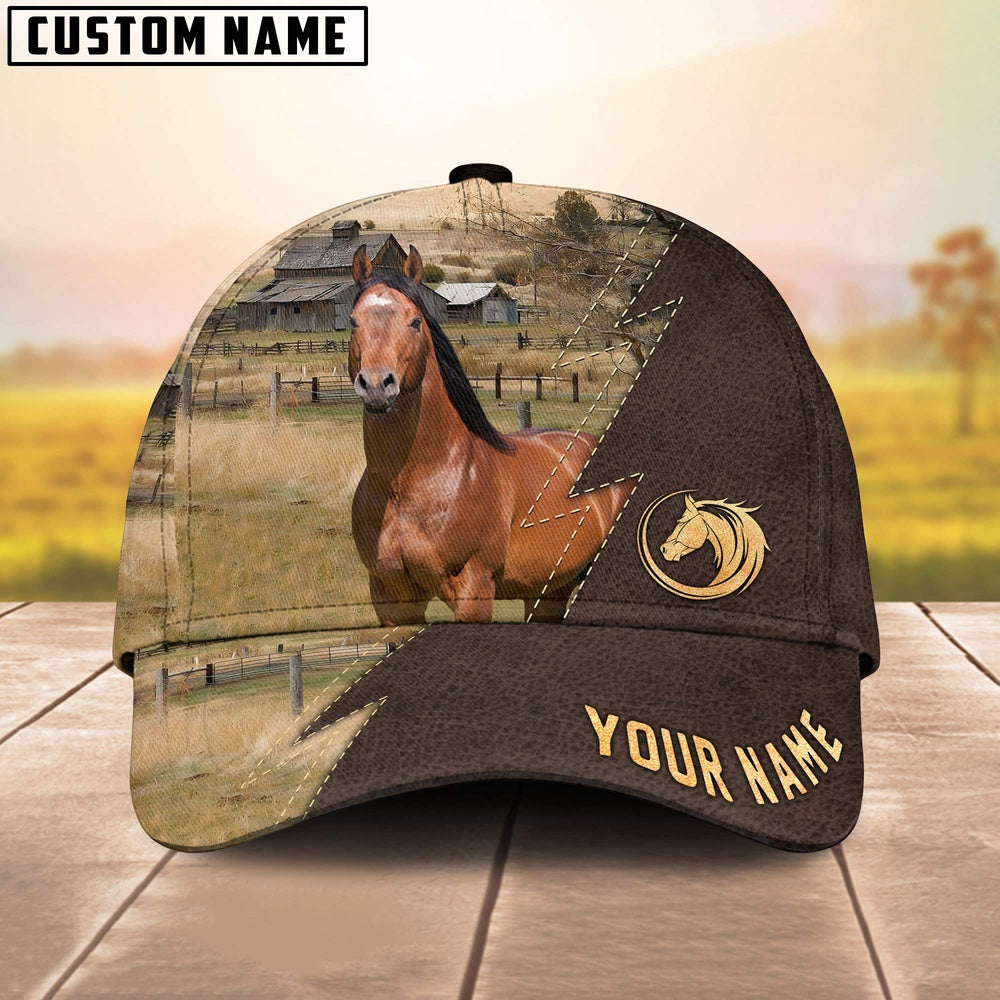 Horse Farming Pattern Customized Name 3D Cap, Farmer Cap, Cap For Farmers, Best Farm Hat, Farm Use Hat