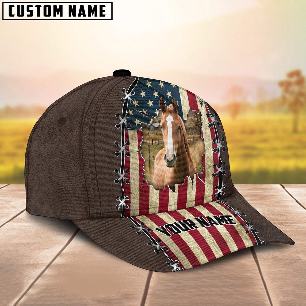 Horse Flag Customized Name Denim Cap, Farmer Cap, Cap For Farmers, Best Farm Hat, Farm Use Hat