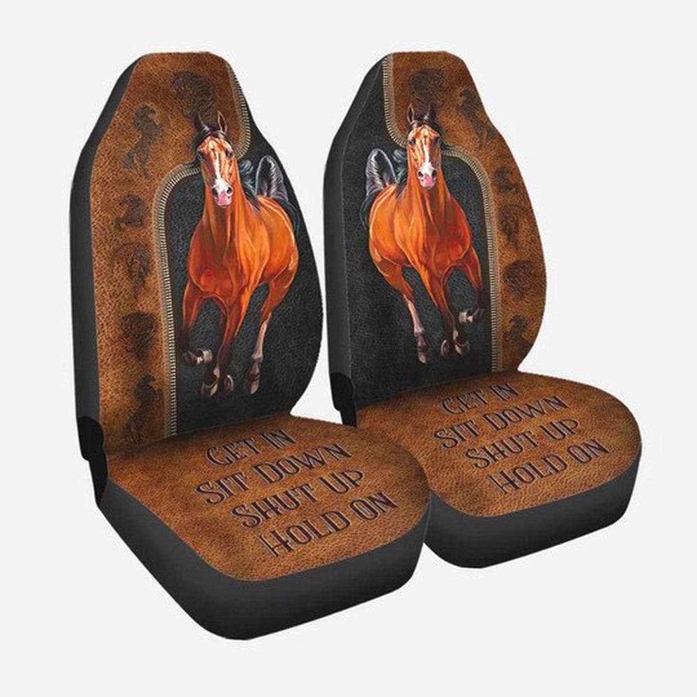 Horse Get In Sit Down Shut Up Hold On Car Seat Cover, Car Seat Cover, Farm Car Seat Cover, Pet Seat Covers
