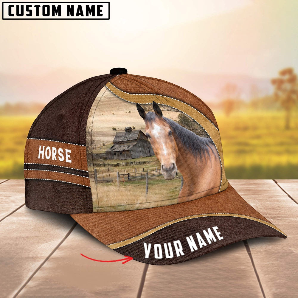 Horse Happy Face Customized Name Cap, Farmer Cap, Cap For Farmers, Best Farm Hat, Farm Use Hat