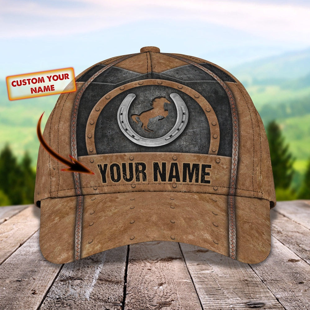 Horse Horseshoe Customized Name Cap, Farmer Cap, Cap For Farmers, Best Farm Hat, Farm Use Hat