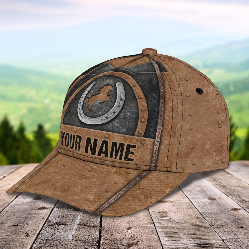 Horse Horseshoe Customized Name Cap, Farmer Cap, Cap For Farmers, Best Farm Hat, Farm Use Hat