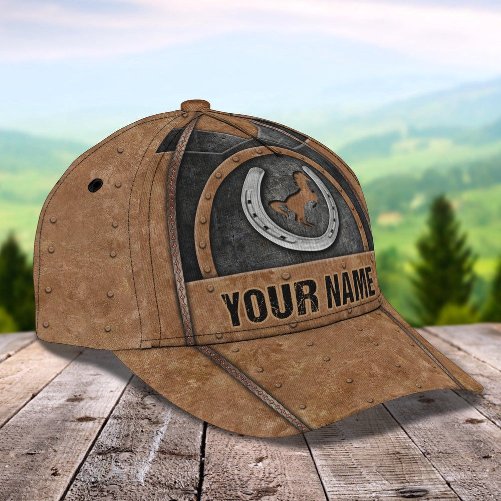 Horse Horseshoe Customized Name Cap, Farmer Cap, Cap For Farmers, Best Farm Hat, Farm Use Hat