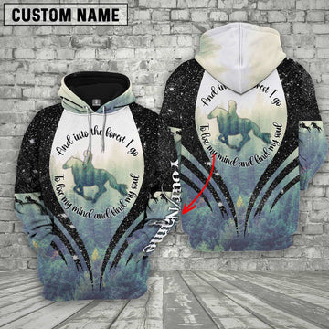 Horse Into The Forest 3D Customized Name Hoodie, Farmer Hoodie, Custom Farm Shirts, Farmer T Shirt