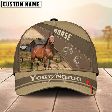 Horse Khaki Pattern Customized Name Cap, Farmer Cap, Cap For Farmers, Best Farm Hat, Farm Use Hat