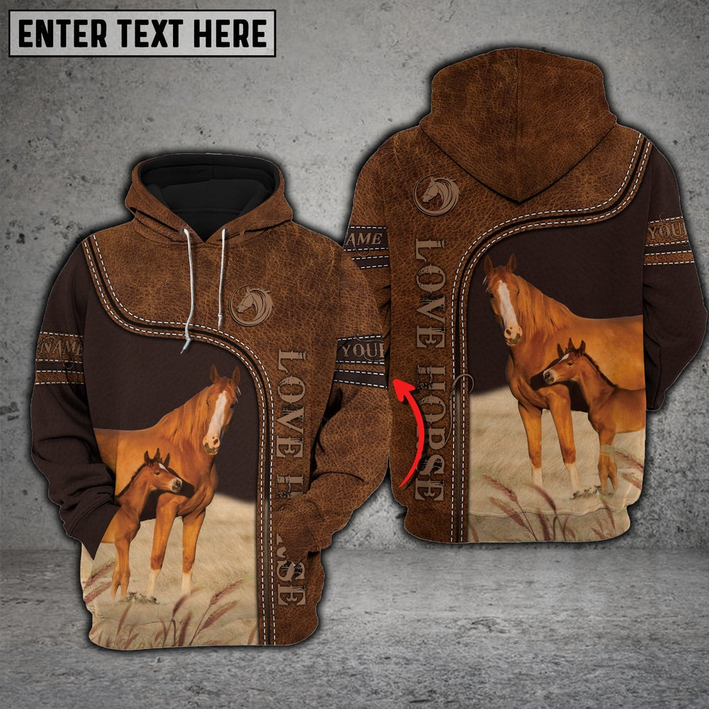 Horse Love Baby Cattle Personalized All Over Printed Hoodie, Farmer Hoodie, Custom Farm Shirts, Farmer T Shirt
