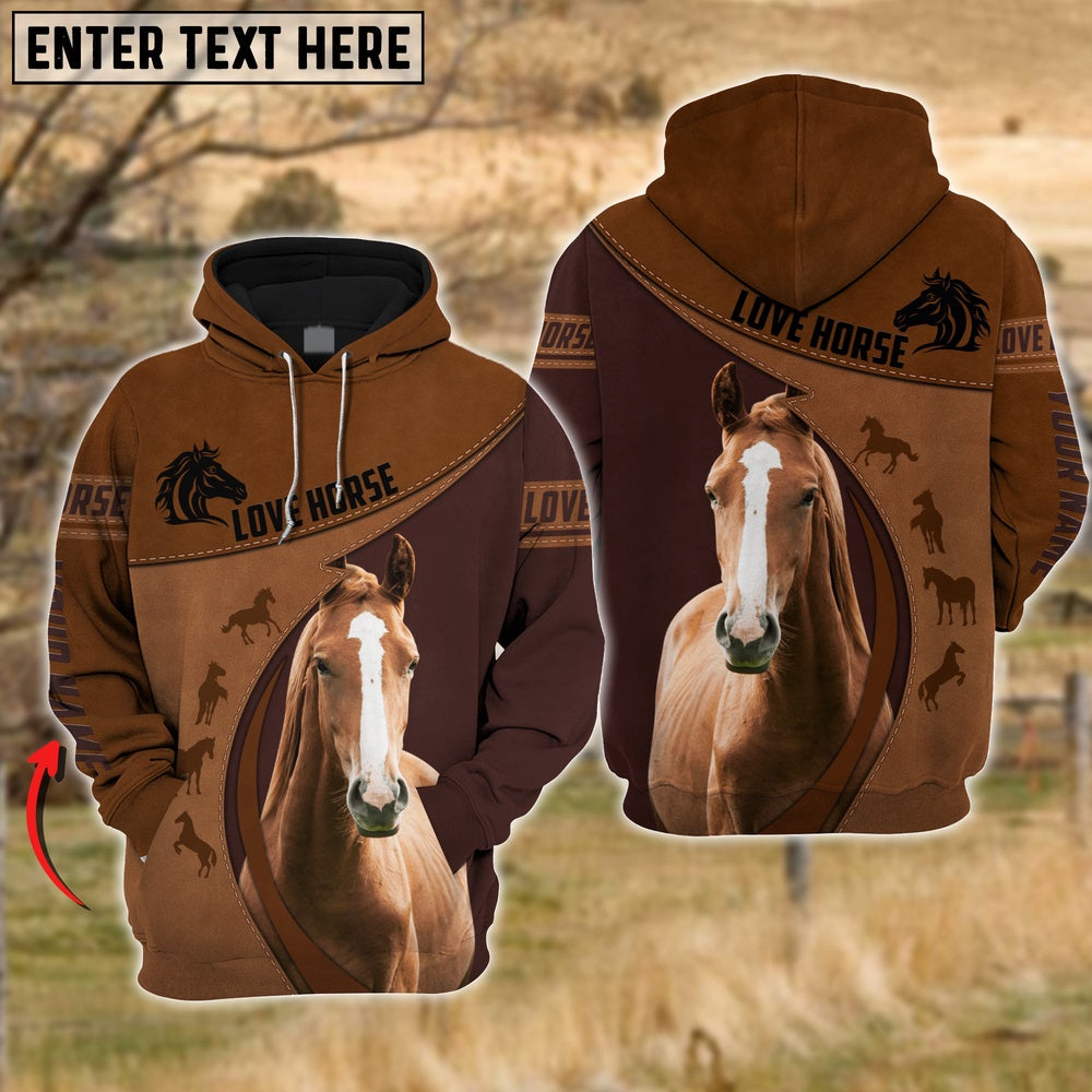 Horse Love Cattle Leather Pattern Personalized All Over Printed Hoodie, Farmer Hoodie, Custom Farm Shirts, Farmer T Shirt