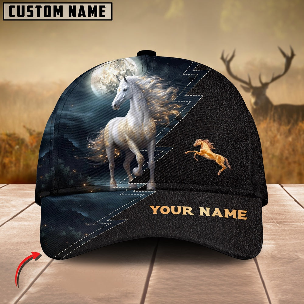 Horse Lovers Leather Pattern Customized Name Cap, Farmer Cap, Cap For Farmers, Best Farm Hat, Farm Use Hat