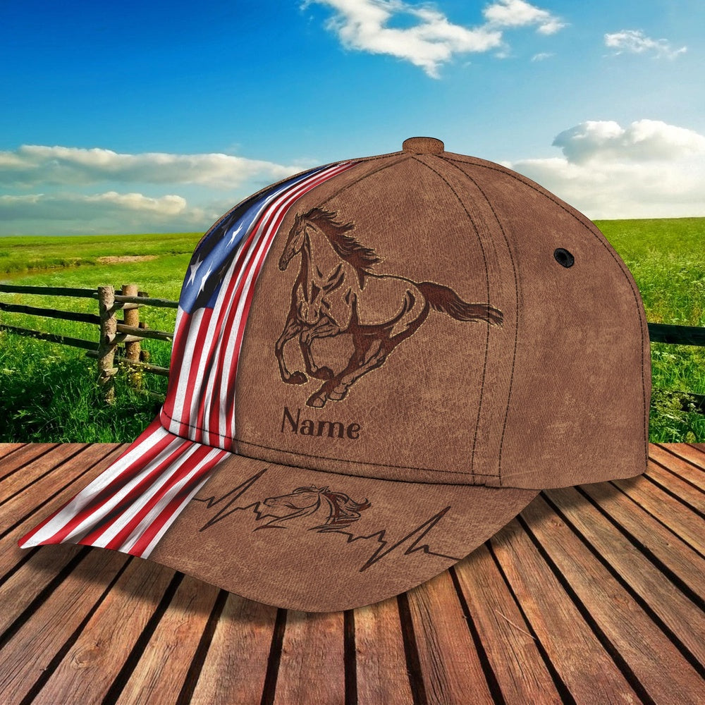 Horse Patriot Customized Name Cap, Farmer Cap, Cap For Farmers, Best Farm Hat, Farm Use Hat