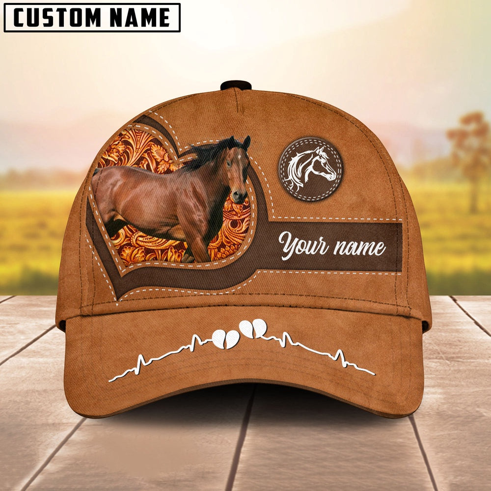 Horse Pattern Customized Name 3D Love Cap, Farmer Cap, Cap For Farmers, Best Farm Hat, Farm Use Hat
