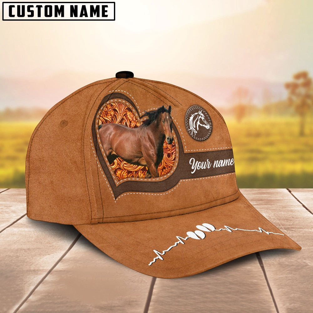 Horse Pattern Customized Name 3D Love Cap, Farmer Cap, Cap For Farmers, Best Farm Hat, Farm Use Hat