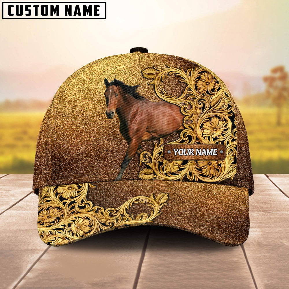 Horse Pattern Customized Name 3D Yellow Cap, Farmer Cap, Cap For Farmers, Best Farm Hat, Farm Use Hat