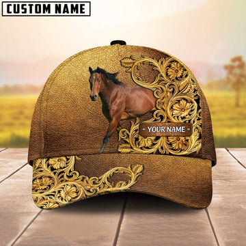 Horse Pattern Customized Name 3D Yellow Cap, Farmer Cap, Cap For Farmers, Best Farm Hat, Farm Use Hat
