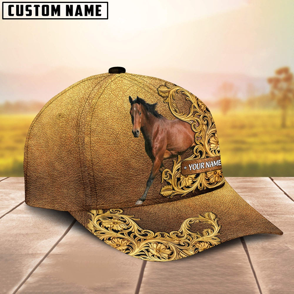 Horse Pattern Customized Name 3D Yellow Cap, Farmer Cap, Cap For Farmers, Best Farm Hat, Farm Use Hat