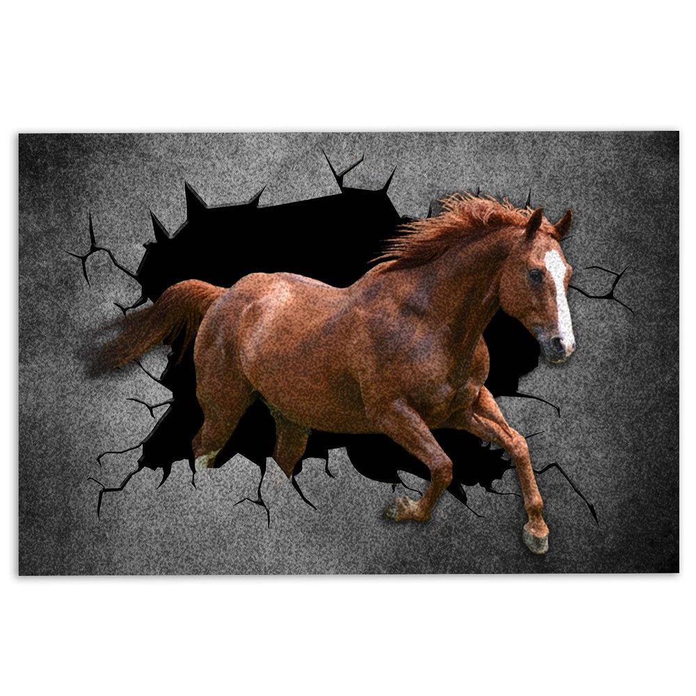 Horse Welcome Doormat, Funny Horse Farm Animal Crack Pattern Welcome Doormat, Pets Home Decor Door Mat
