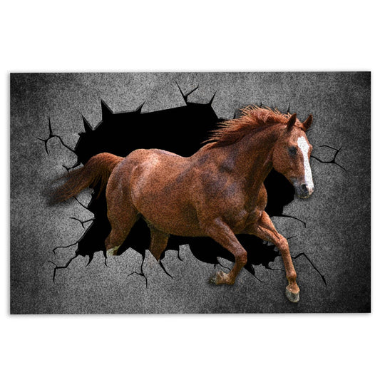 Horse Welcome Doormat, Funny Horse Farm Animal Crack Pattern Welcome Doormat, Pets Home Decor Door Mat