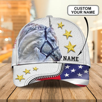 Horse With Stars American Customized Name Cap, Farmer Cap, Cap For Farmers, Best Farm Hat, Farm Use Hat